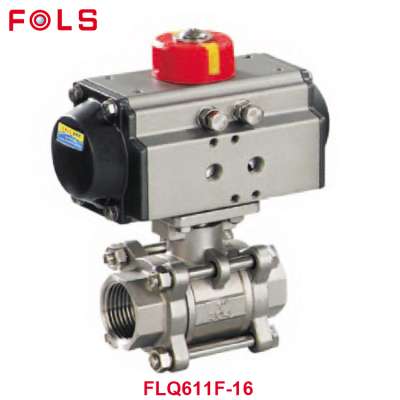 Pneumatic control Flange Three piece Ceramic ball valve