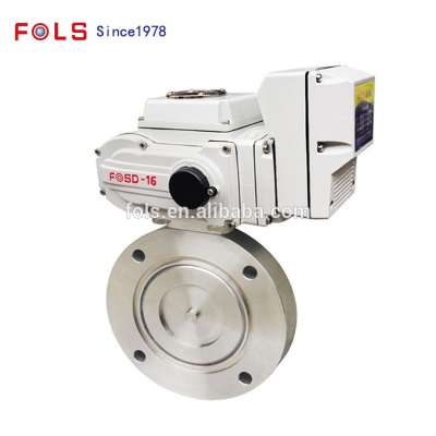 wafer type vaccum butterfly disc valve with modulation electric atuator