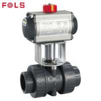 PVC CPVC PPG PPH ABS Corrosion Resistance 2 ways Pneumatic PVC Plastic True Union Ball Valve