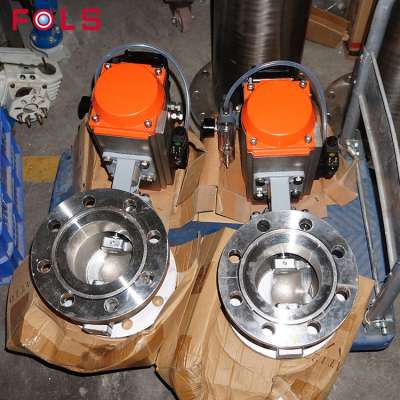 PN16 WCB stainless steel Segmented V type Ball Valve with pneumatic actuator