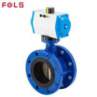 DN25-DN600 Cast Iron Pneumatic Control Rubber Lined Butterfly Valve