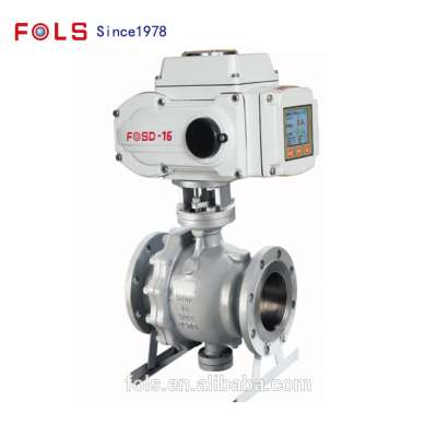 electric WCB trunnion ball valve with 24V DC actuator