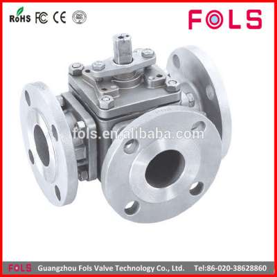 Sanitary stainless steel flange T Type L Type 3 way valves ball valves