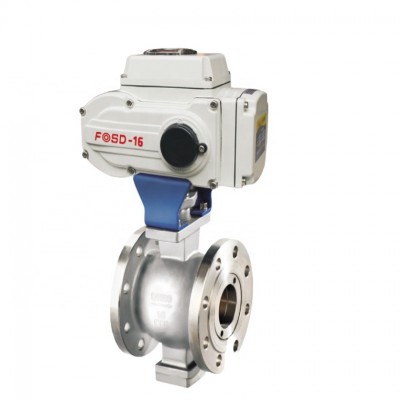 Electric Actuator Adjustable V type Flange Ball Valve DN25-500