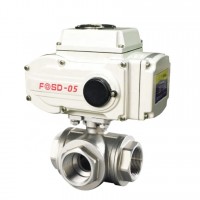 Stainless steel DN15-50 electric three-way ball valve internal threaded valve